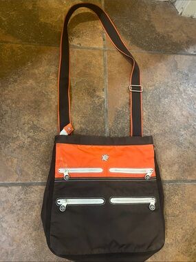Sherpani Orange and Brown Crossbody Messenger Bag